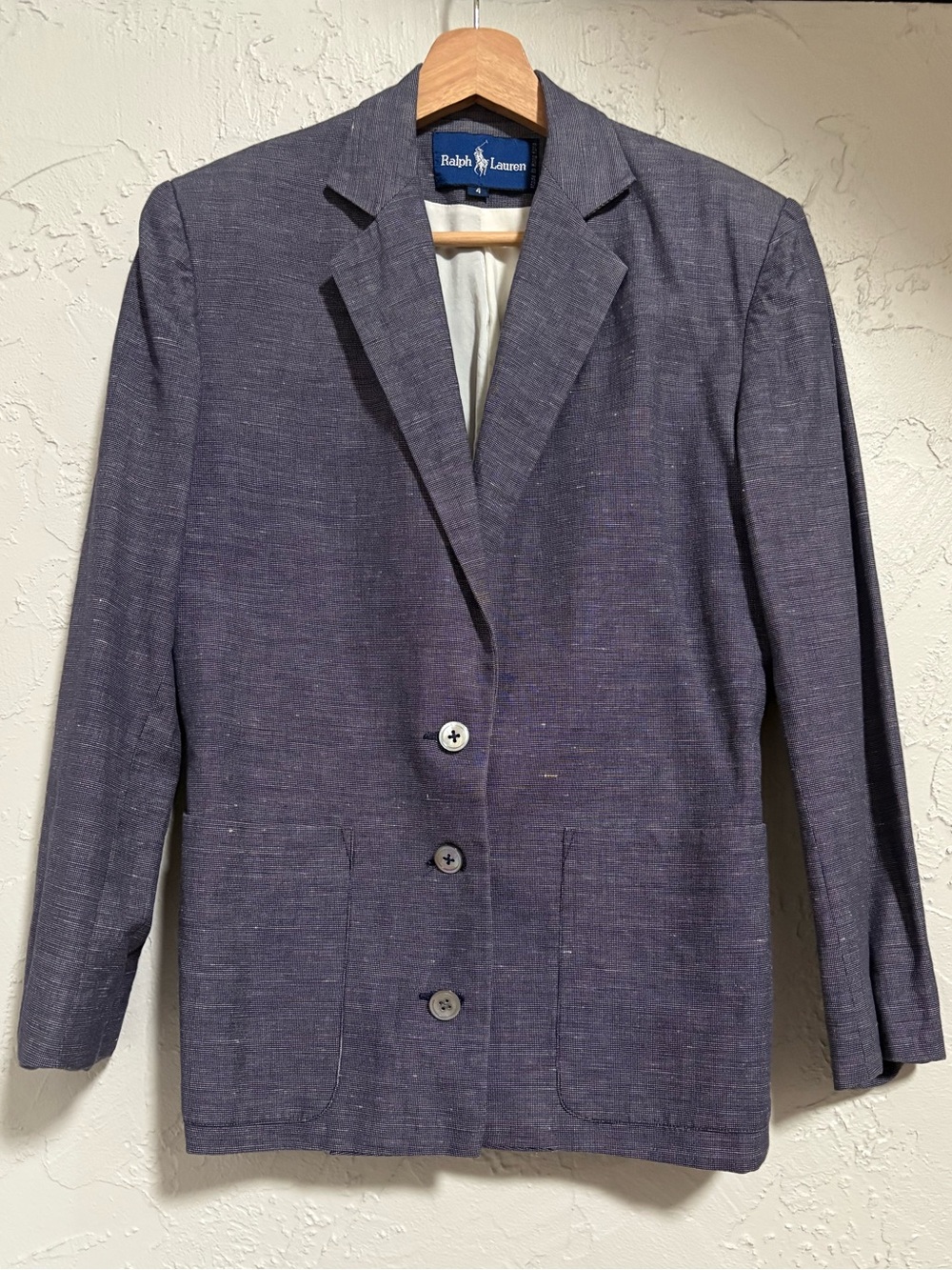 Ralph Lauren Women's Navy cotton blend Blazer Jacket
